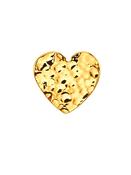 BVLA Hammered Heart Threaded Stud Earring, 14k Yellow Gold image