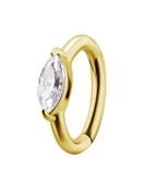 Marquise Gem Rook Clicker Hoop, Oval, 18k Yellow Gold image