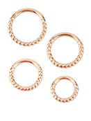 Rope Clicker Hoop Earring, 14k Rose Gold, 5-10mm (Ring Internal Diameter: 6mm) image