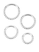 Rope Clicker Hoop Earring, 14k White Gold, 5-10mm (Ring Internal Diameter: 5mm) image