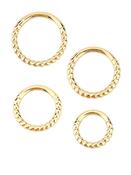 Rope Clicker Hoop Earring, 14k Yellow Gold, 5-10mm (Ring Internal Diameter: 10mm) image