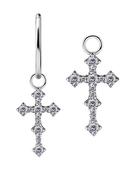 Pave Cross Charm for Clicker Hoop, CoCr NF