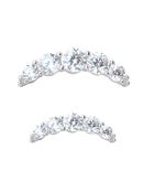 Prium Tribead Accents Threaded / Push-In Stud Earring, 14k White Gold (Size: Small (16ga Push-In)) image