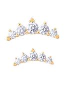 5-Gem Cluster Tiara Threaded / Push-In Stud Earring, 14k Yellow Gold (Size: Small (16ga Push-In)) image
