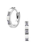 3 Gem Clicker Earring, Steel image