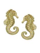 Anatometal Seahorse Threaded Stud Earring, 18k Yellow Gold image