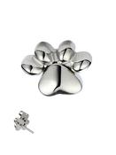 Paw Print Push-In Stud Earring, Titanium image