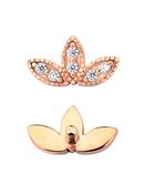 Millgrain 3 Marquise Fan Threaded Stud Earring, 14k Rose Gold image