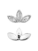 Millgrain 3 Marquise Fan Threaded Stud Earring, 14k White Gold image