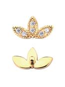 Millgrain 3 Marquise Fan Threaded Stud Earring, 14k Yellow Gold image