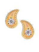 Paisley Gem Push-In Stud Earring, 14k Yellow Gold image