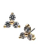 Trinity Push-In Stud Earring, 14k Yellow Gold, Medium image