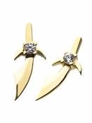 Dagger Gem Push-In Stud Earring, 14k Yellow Gold image