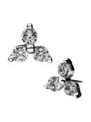 Trinity Push-In Stud Earring, 14k White Gold, Medium image