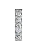 5-Gem Pave Bar Push-In Stud Earring, 14k White Gold image