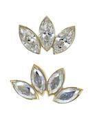 Anatometal Marquise Fan Threaded Stud Earring, 18k Gold (Size: Standard 4-Gem) image