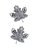 Anatometal Maple Leaf Threaded Stud Earring, 18k White Gold image