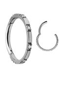 6-Gem Clicker Earring, Conch Ring, Steel image