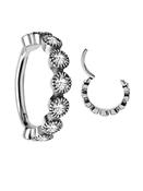 Bezel Set Clicker Earring, Conch Ring, Steel image