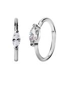 Single Marquise Clicker Earring, Conch Ring, Steel image