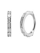 Baguette CZ Eternity Clicker Earring, Conch Ring, Steel image