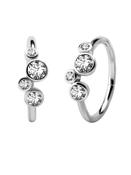 4-Bezel Set CZ Clicker Earring, Conch Ring, Steel image