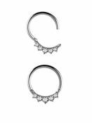 5-Gem Daith Clicker Earring, Steel, 8mm - 10mm image