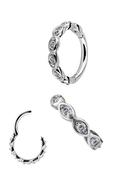 Marquise Shape Eternity Clicker Earring, Steel