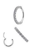 Prong Set Eternity Clicker Earring, Steel image