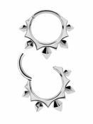 Geometry Spiked Daith Clicker Earring, Steel, 8mm-10mm image