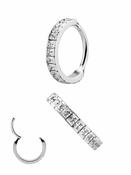 Square Gem Eternity Clicker Earring, Steel (Ring Internal Diameter: 6mm) image