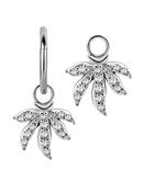 Pave Leaf Charm for Clicker Hoop, Steel image