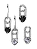 Pin Heart Gem Charm for Clicker Hoop, Steel