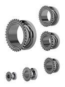 Tribal Afghan Internally Threaded Tunnels, Steel (Size: 18.0mm) image