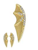 BVLA Bat Wing Double-Threaded Stud Earring, 14k Gold (Metal Colour: White Gold) image