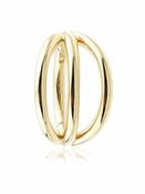 Triple Band Clicker Earring, 9k Yellow Gold, 8mm image