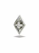 BodyGems Gem Rhombus Threaded Stud Earring, 14k White Gold image