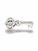 BodyGems Skeleton Key Push-In Stud Earring, 14k White Gold image