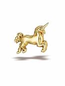 BodyGems Unicorn Threaded Stud Earring, 14k Yellow Gold image