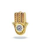 BodyGems Hamsa Threaded Stud Earring, 14k Yellow Gold image