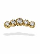BodyGems 5-Gem Cluster Threaded Stud Earring, 14k Yellow Gold image