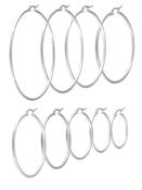 Plain Clicker Large Hoop Earring, Steel image