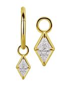 Rhombus Gem Charm for Clicker Hoop, 18k Yellow Gold