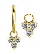 Trinity Charm for Clicker Hoop, 18k Yellow Gold