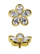 Pear Flower Threaded Stud Earring, 18k Yellow Gold image