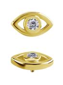 Gem Eye Threaded Stud Earring, 18k Yellow Gold image