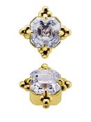 Imperial Cut Gem Threaded Stud Earring, 18k Yellow Gold image