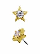 Mini Gem-Star Push-In Stud Earring, 18k Yellow Gold image