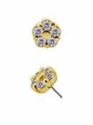 Mini Flower Push-In Stud Earring, 18k Yellow Gold image