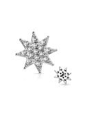 Pave Starburst Threaded Stud Earring, 14k White Gold image